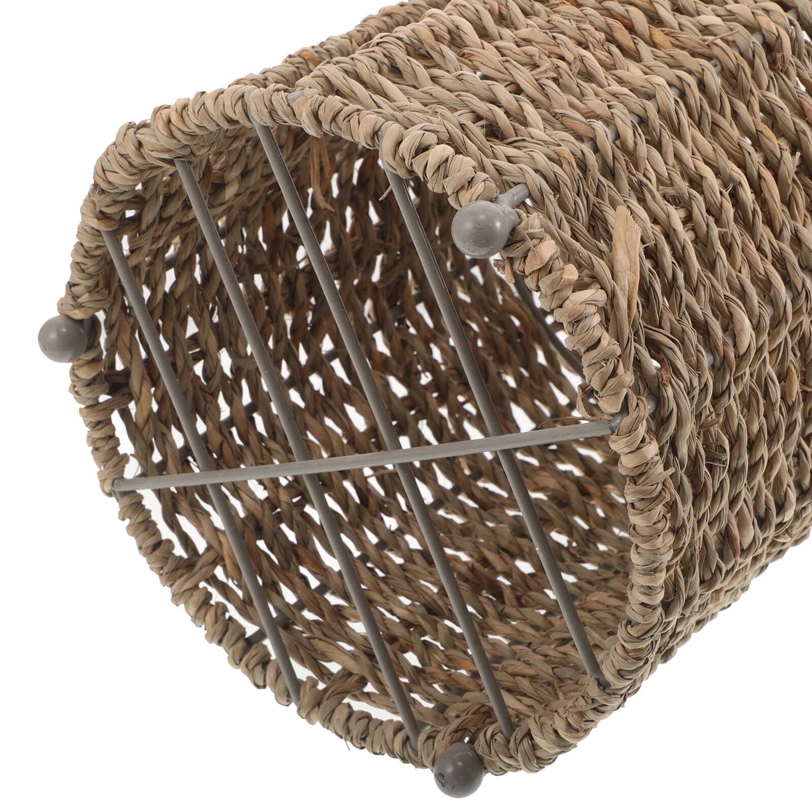 Cesta de Almacenamiento para Papel Higiénico de Hierro y Ratán | Portarrollos Tejido para Homestays, Forma Compacta y Ligera, Resistente Deformación