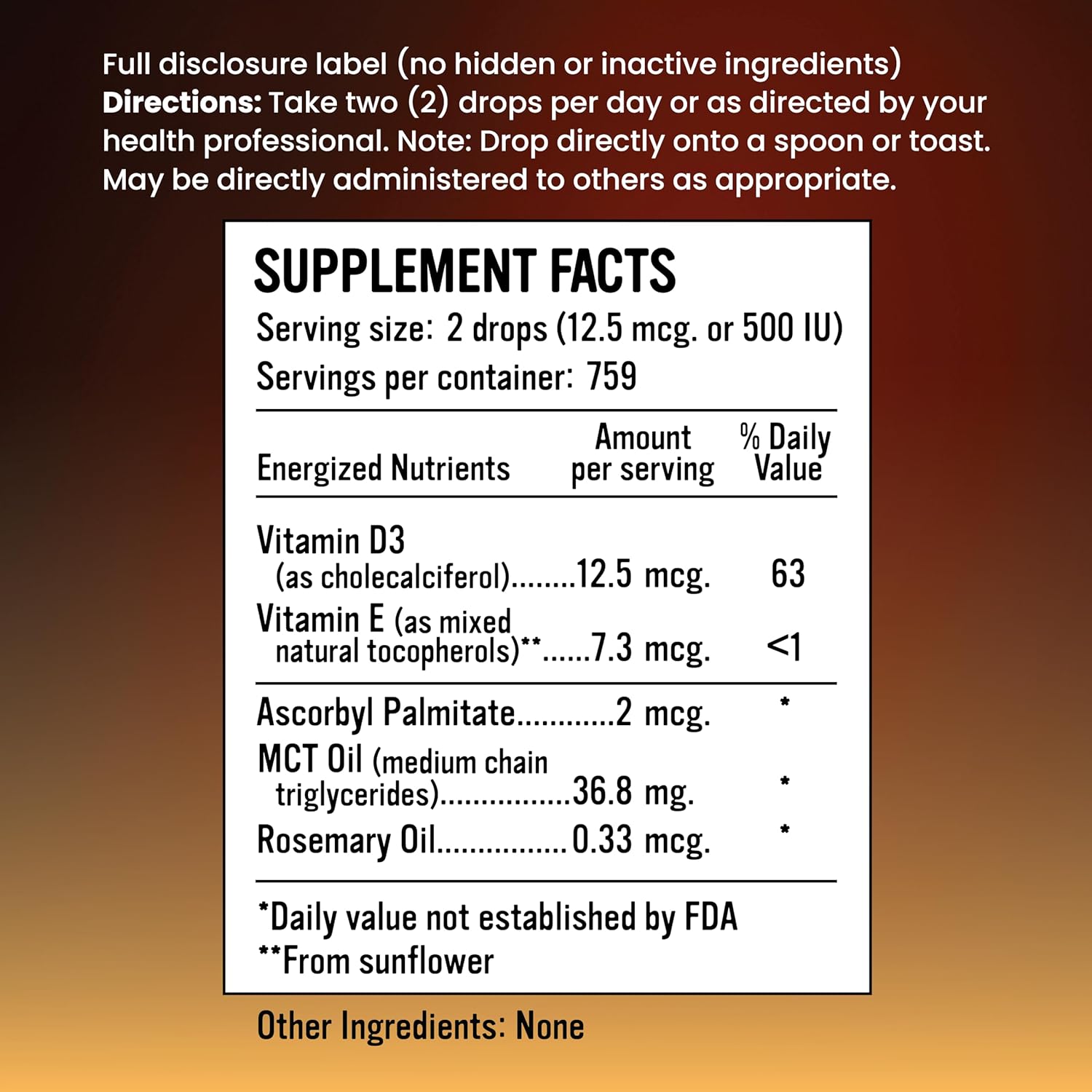 Alkaline for Life Cellular Vitamin D3 Drops — Simple Liquid Vitamin D3 You Can Actually Dose Right, 2000 IU per Serving in MCT Oil