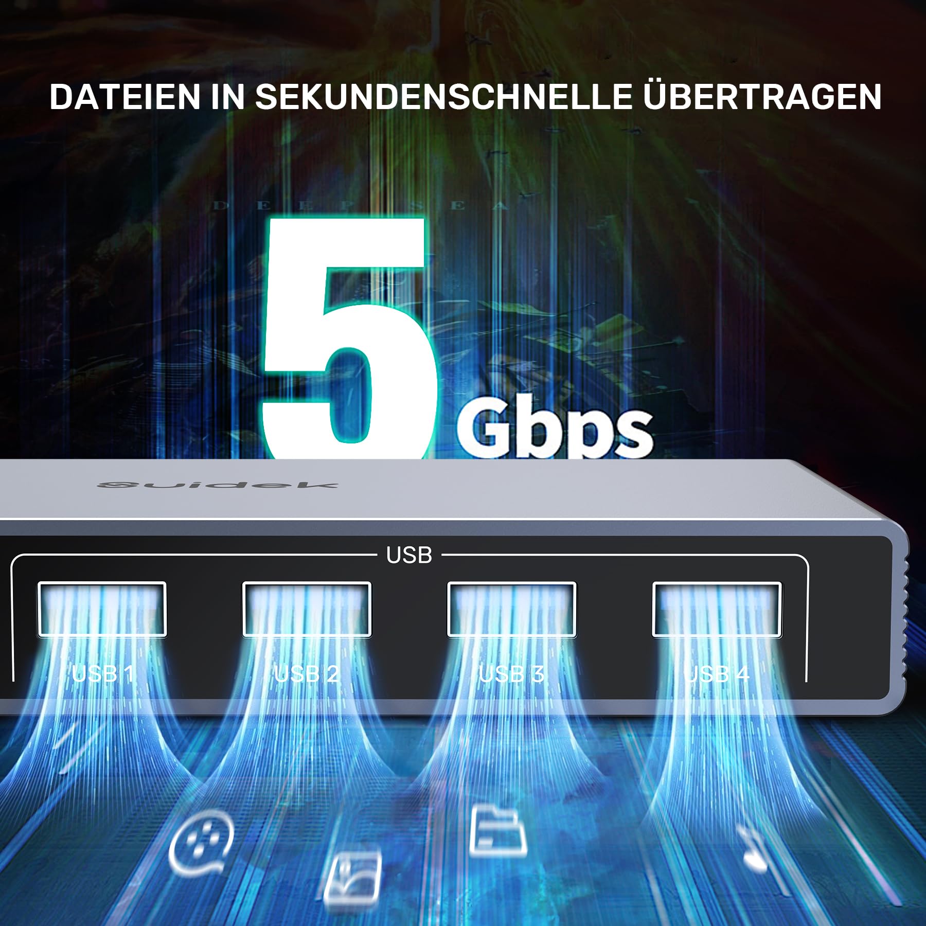 SUIDEK Displayport KVM Switch für 1 Monitor 2 Computer, 8K@60Hz DP KVM Switch 2 in 1 Out USB 3.0 KVM Switcher mit 4 USB Ports, inklusive Desktop Controller, 2 USB Kabel und Netzteil
