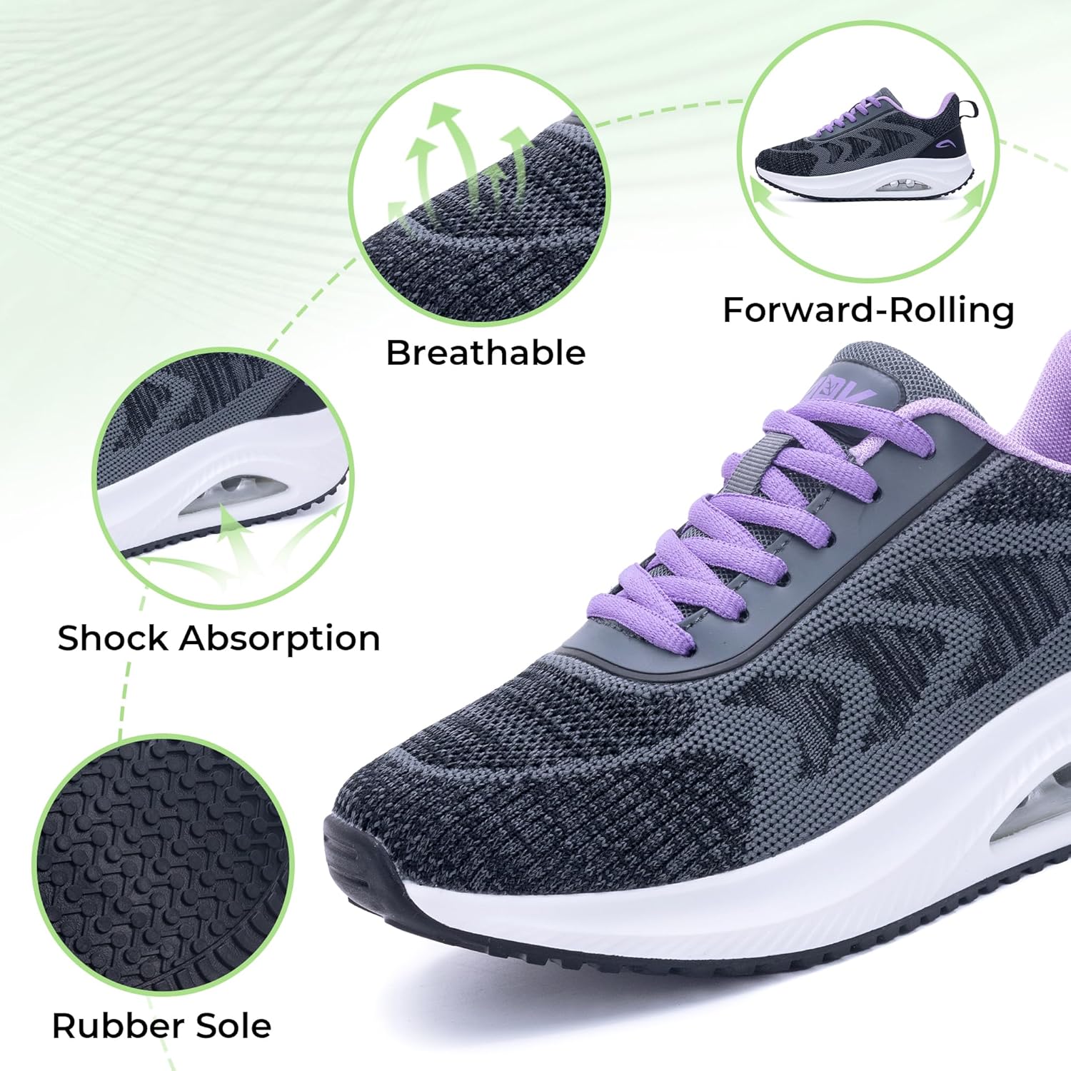 IIV Women's Walking Shoes | Arch Support Orthotic Tennis Shoes | Plantar Fasciitis Sneakers for Pain Relief