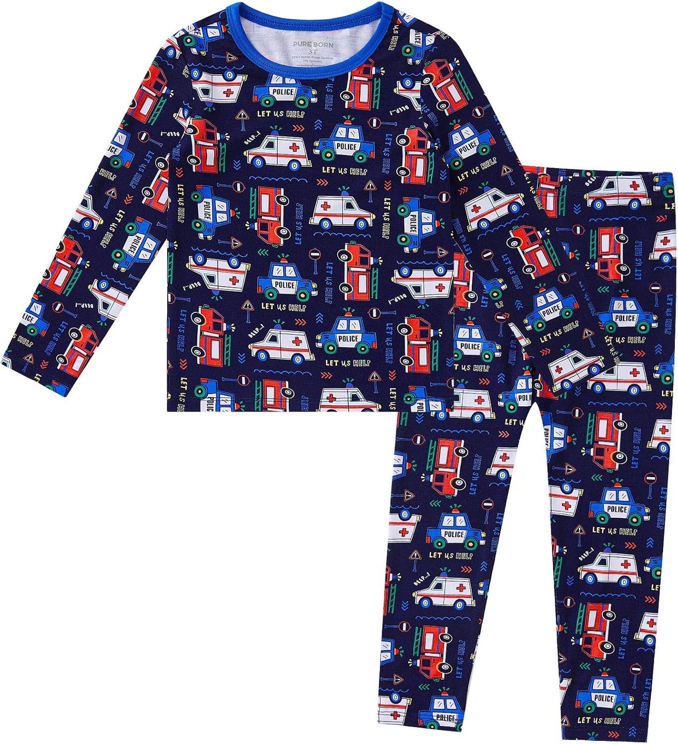 pureborn Baby Toddler Kids Viscose from Bamboo Pajamas Set Pjs 2pcs 18M-8Y