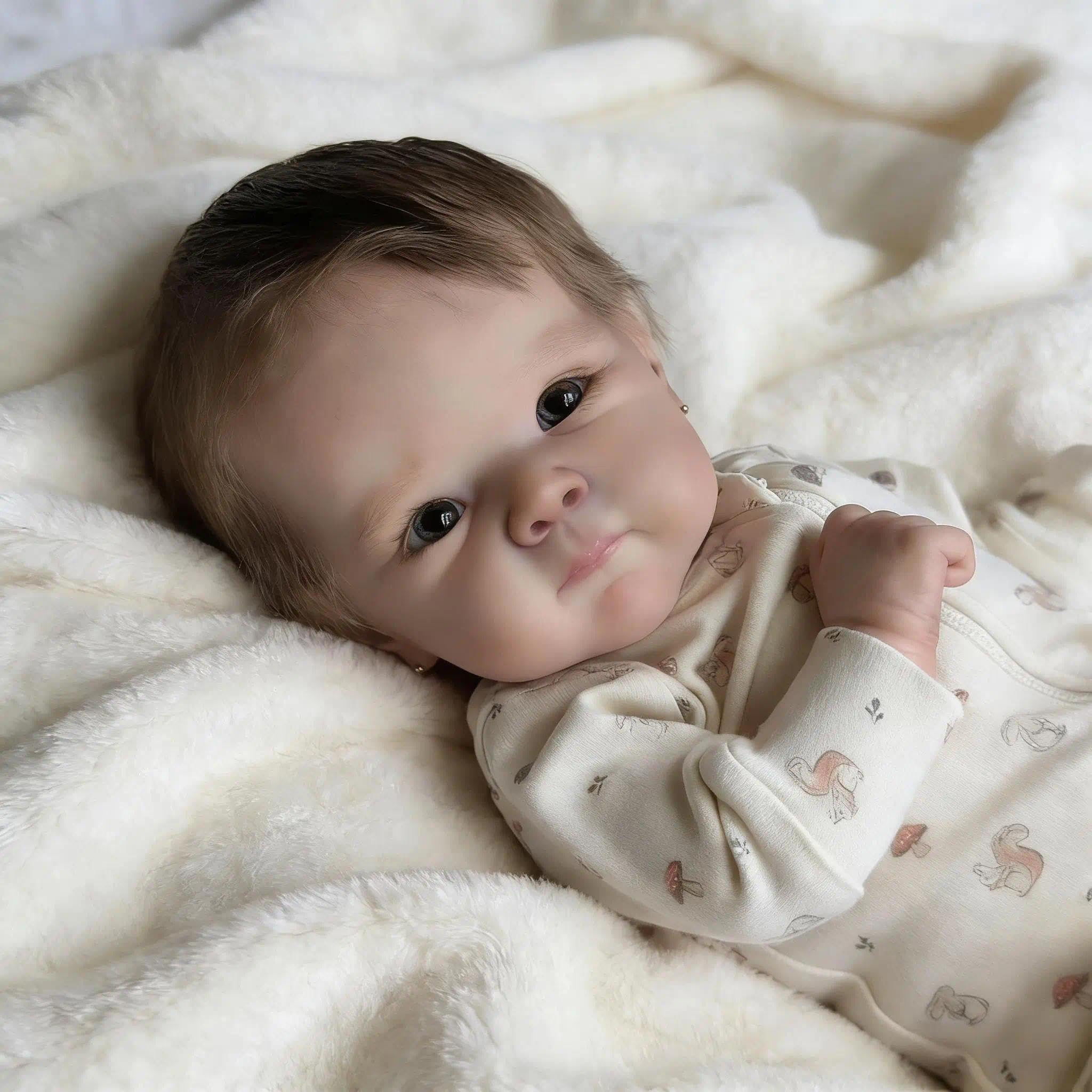 Zero Pam Bebe Reborn Mädchen 45 cm Reborn Realistische Puppe Reborn Mädchen schwarz afrikanisch schlafen wie ein echtes Baby Spielzeug für Mädchen mit Zubehör