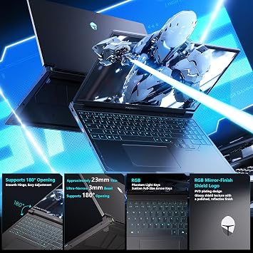 Thunderobot Radiant 16S R9 5060 300Hz Gaming Laptop, 16 QHD+ 2.5K, AMD Ryzen 9 7945HX, GeForce RTX 5060, up to 300Hz Hummingbird Display, 16GB DDR5, 1TB SSD, RGB Backlit KB, Wi-Fi 6, Win 11 Home