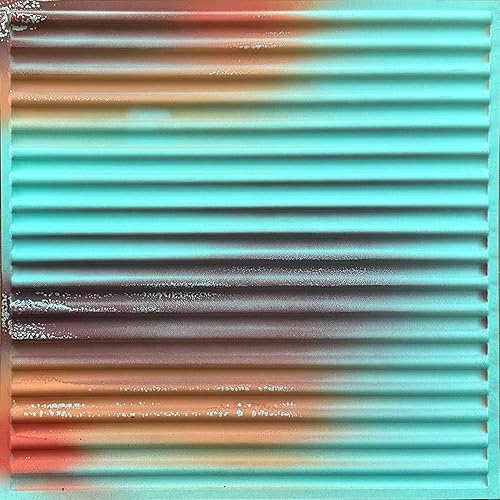 Miniatura 8 de From Plain To Beautiful In Hours 261 - Azulejos de techo de PVC de metal acanalado de 2 x 2 pies, paquete de 50 unidades, océano rústico, 50 piezas