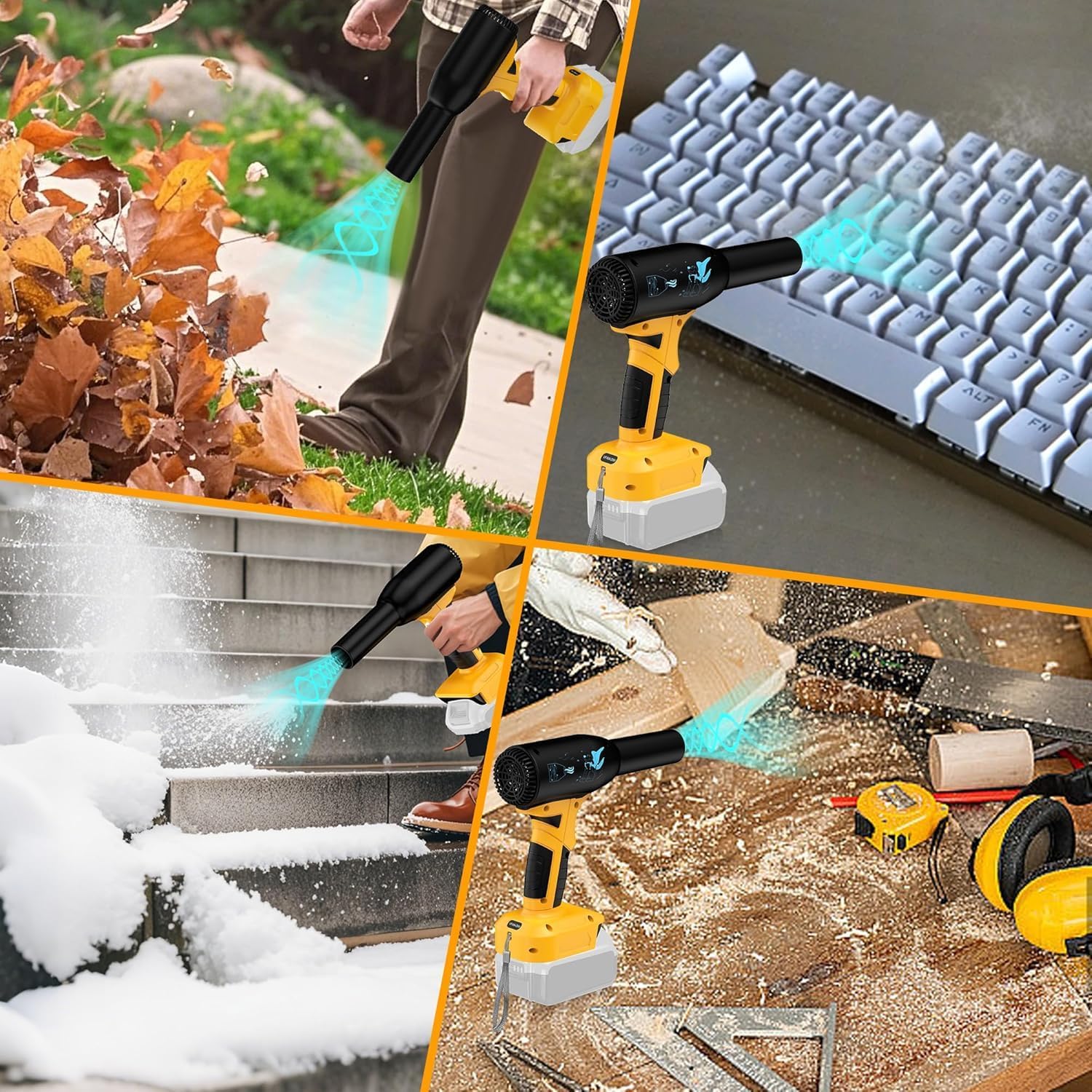 Cordless Leaf Blower for Dewalt 20V Max Battery (No Battery Included) – Jet Turbo Mini Blower 90000RPM, Compressed Air Duster for Cleaning Keyboard/BBQ, Drying & Household Use