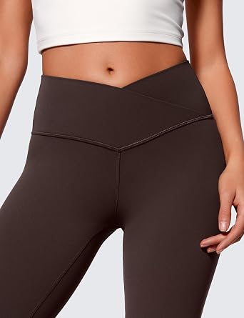 CRZ YOGA Womens Butterluxe Crossover Flared Leggings - 29''/31''/33'' High Waist Bootleg Workout Leggings Stretch Bootcut Yoga Pants