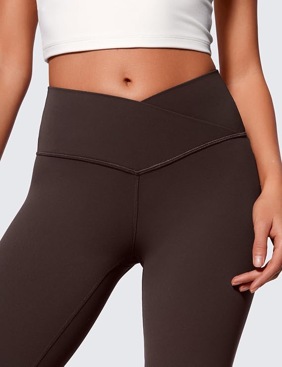 CRZ YOGA Womens Butterluxe Crossover Flared Leggings - 29''/31''/33'' High Waist Bootleg Workout Leggings Stretch Bootcut Yoga Pants