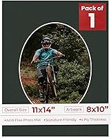 Vista 51 de Tapete de 11 x 14 pulgadas, corte biselado para fotos de 8 x 10 pulgadas, diseño de ante beige precortado, apertura de tablero ovalado, sin ácidos