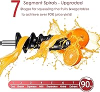 Vista 6 de KitchenAid - Accesorio de exprimidor para batidoras de pie KitchenAid para todos los modelos, exprimidor de masticación, accesorio de exprimidor