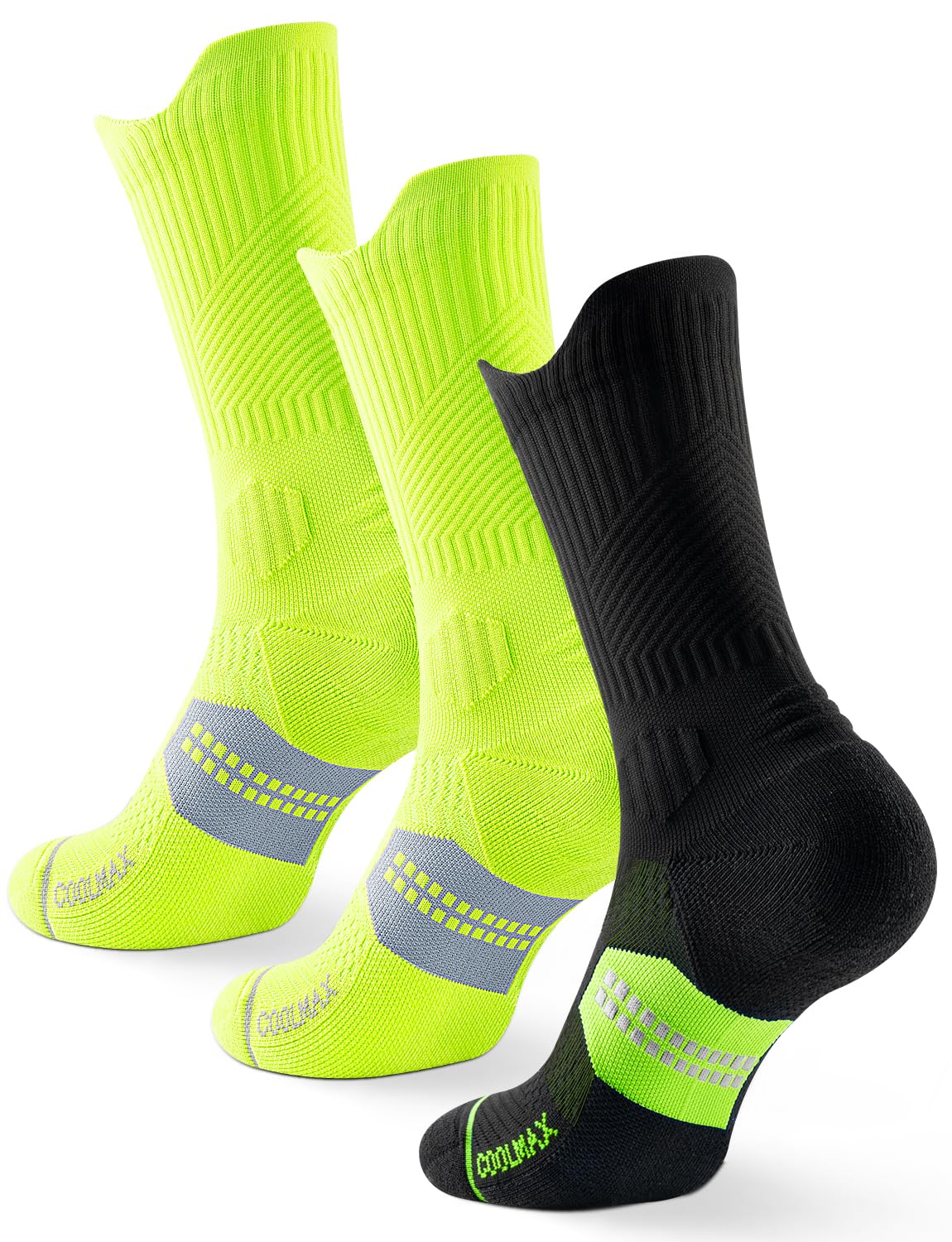 Juclise Bambù Coolmax Compressione Sportivi Calzini Uomo, Anti-vesciche per Allenamento e Trekking​