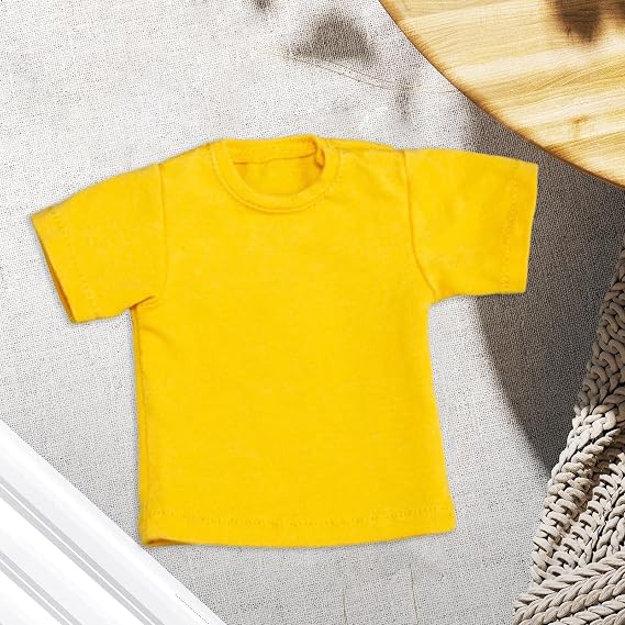 Doll Clothes for 1/6 Scale Figures, Pair of Clothes, T-shirt, Fashionable Costume, Miniature Couple Outfits for 12-inch Figures, Yellow