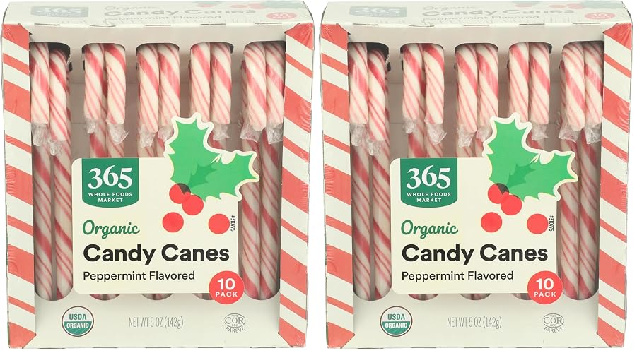 365 by Whole Foods Market, Organic Candy Canes 10 Count, 5 Ounce (Pack of 2)