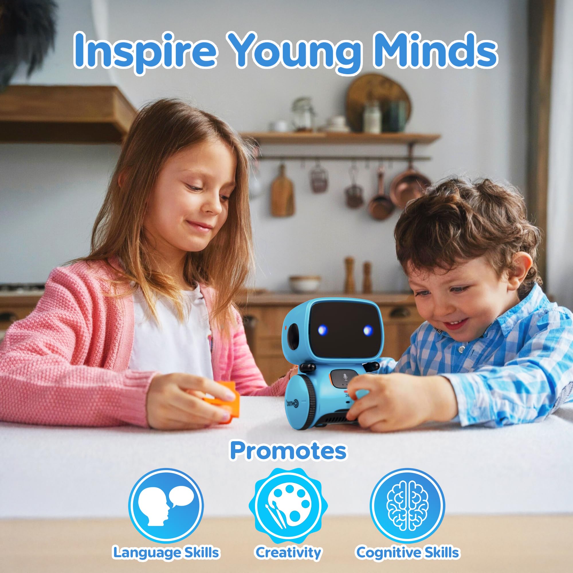 contixo - Robot edukacyjny dla dzieci R1 | rozpoznawanie mowy i interaktywny czujnik dotykowy sterowany głosem, inteligentna robotyka z wokalem, tańcem, prezent dla dzieci