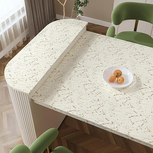 Miniatura 3 de VaryPaper Papel de contacto para encimera de mármol blanco mate y dorado, de 15.7 x 78.7 pulgadas, impermeable, para despegar y pegar, para cocina,