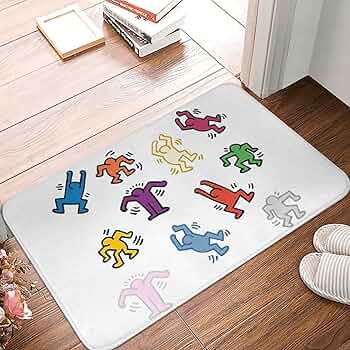 ☆新品☆ キースヘリング　ラグ　まる　インテリア　絨毯 Amazon | キース ヘリング ラグ カーペット 洗える ラグマット