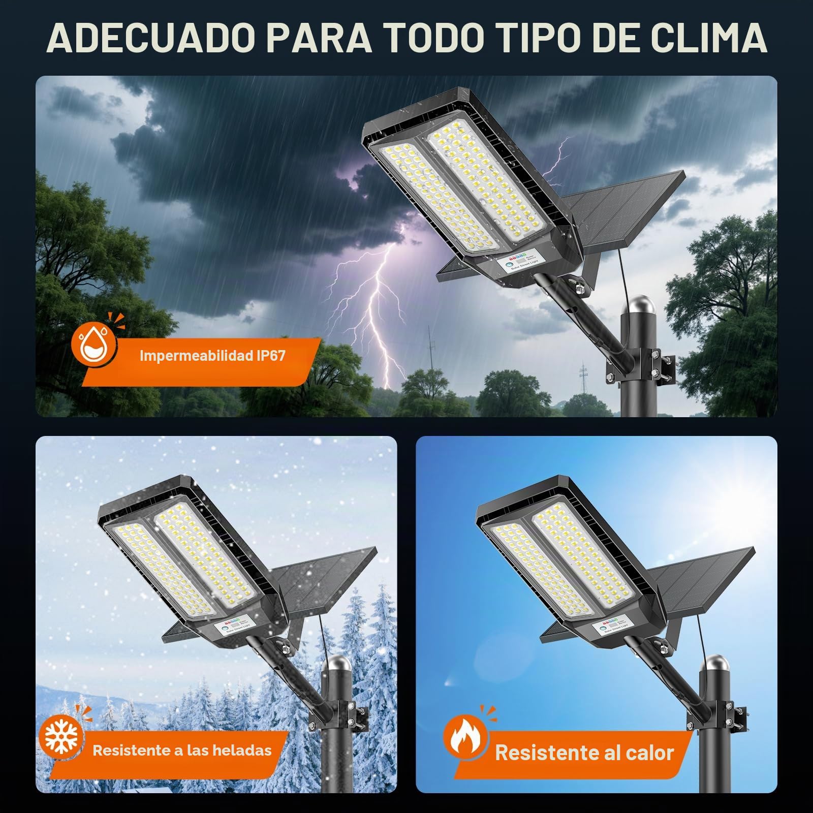 1200W Farola solar LED exterior Lámparas Solares Detector de Movimiento y Mando a Distancia, IP67 Resistente al Agua,4 Modos de Iluminación,6500K Superbrillante para Jardín,Patio,Garaje