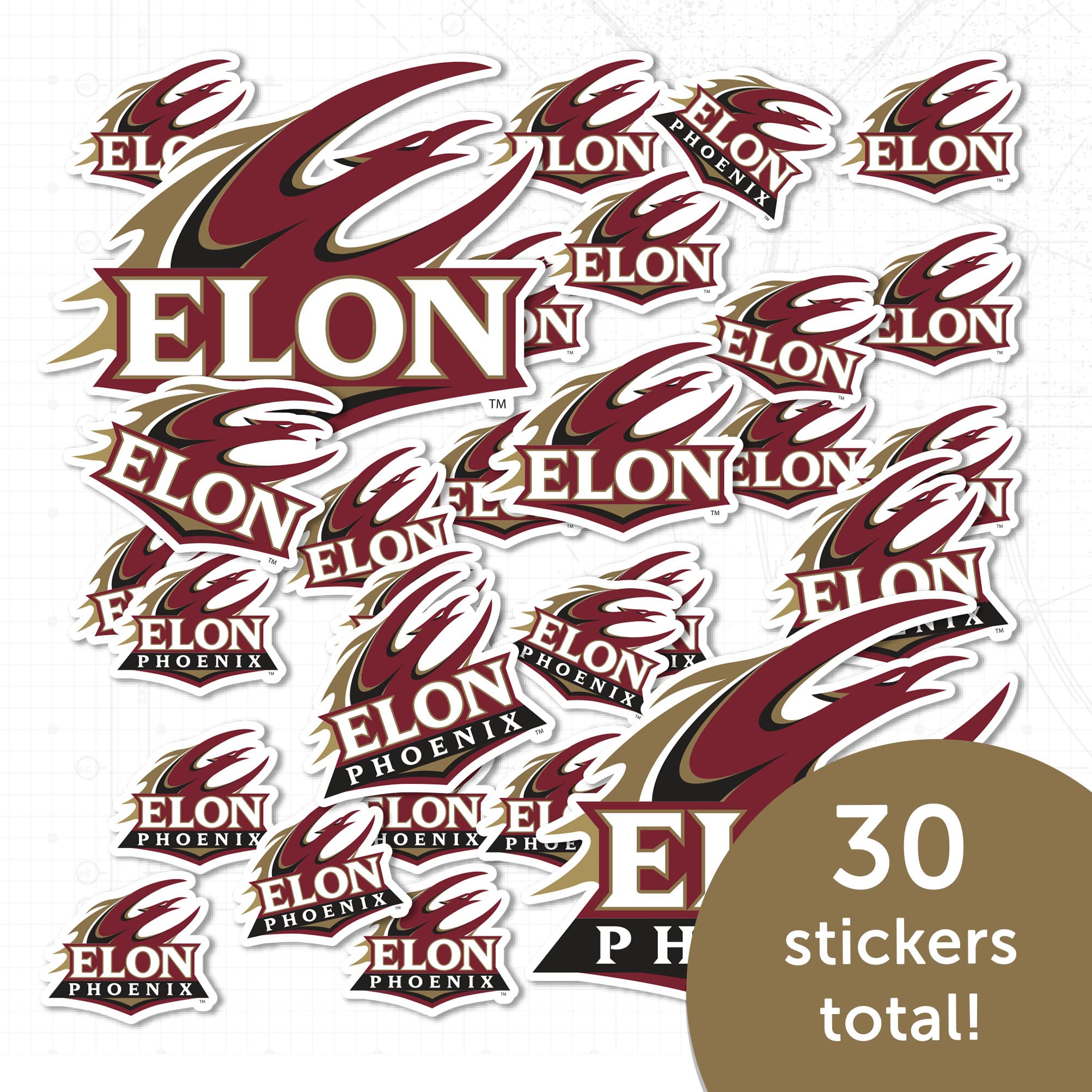 Sticker For Laptop Elon University Phoenix Vinyl Decal - Laptop/Water Bottle/Car Sticker Elon Phoenix