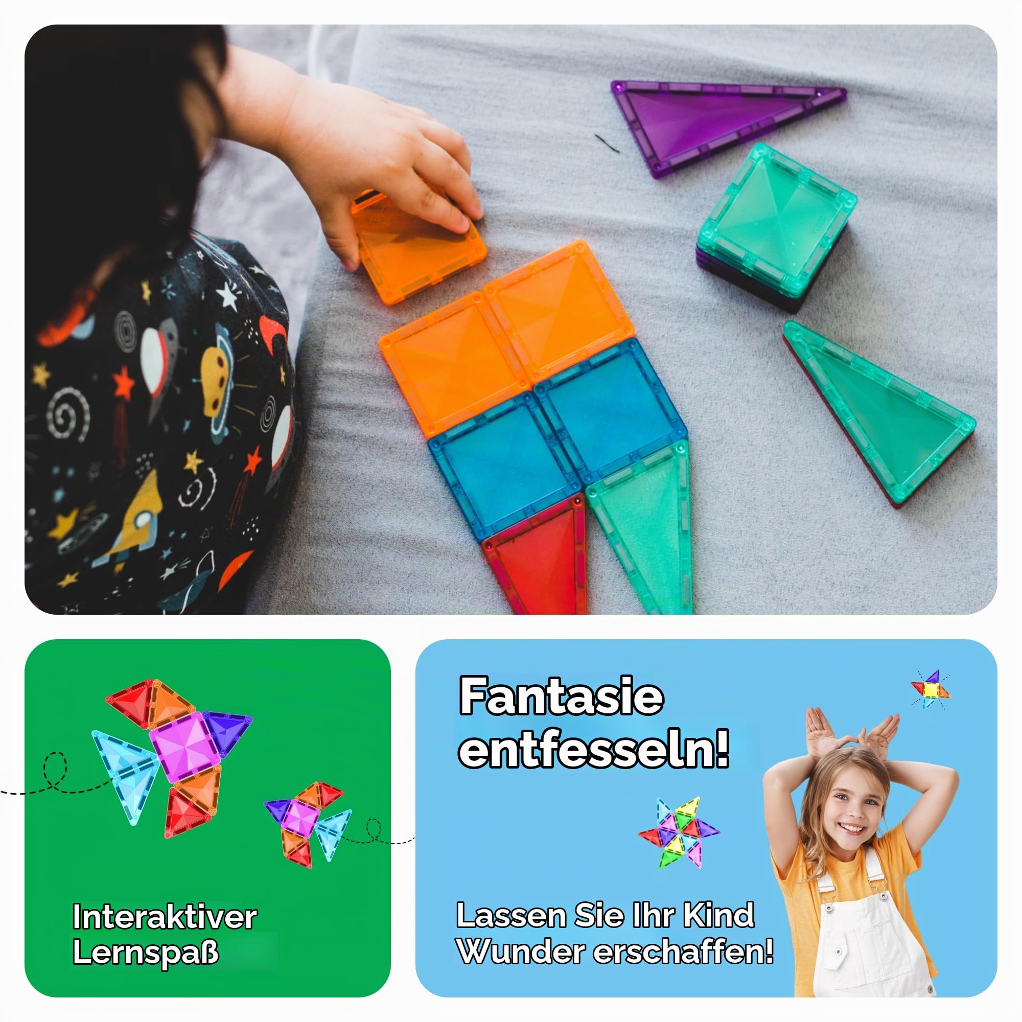 PicassoTiles 120 Teile Mini Magnetische Bausteine Spielzeug Set ab 3 Jahre