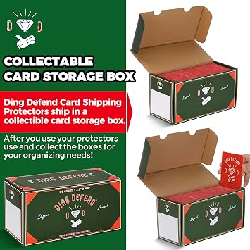 110 Pack Ding Defend Trading Card Mailing Protectors Hard Plastic Card Slab - Diamond Hands Card Guard Packaging Pads for Collectible Cards, Shipping Supplies & Hobby Supplies - 3.5 x 4.5 Inches