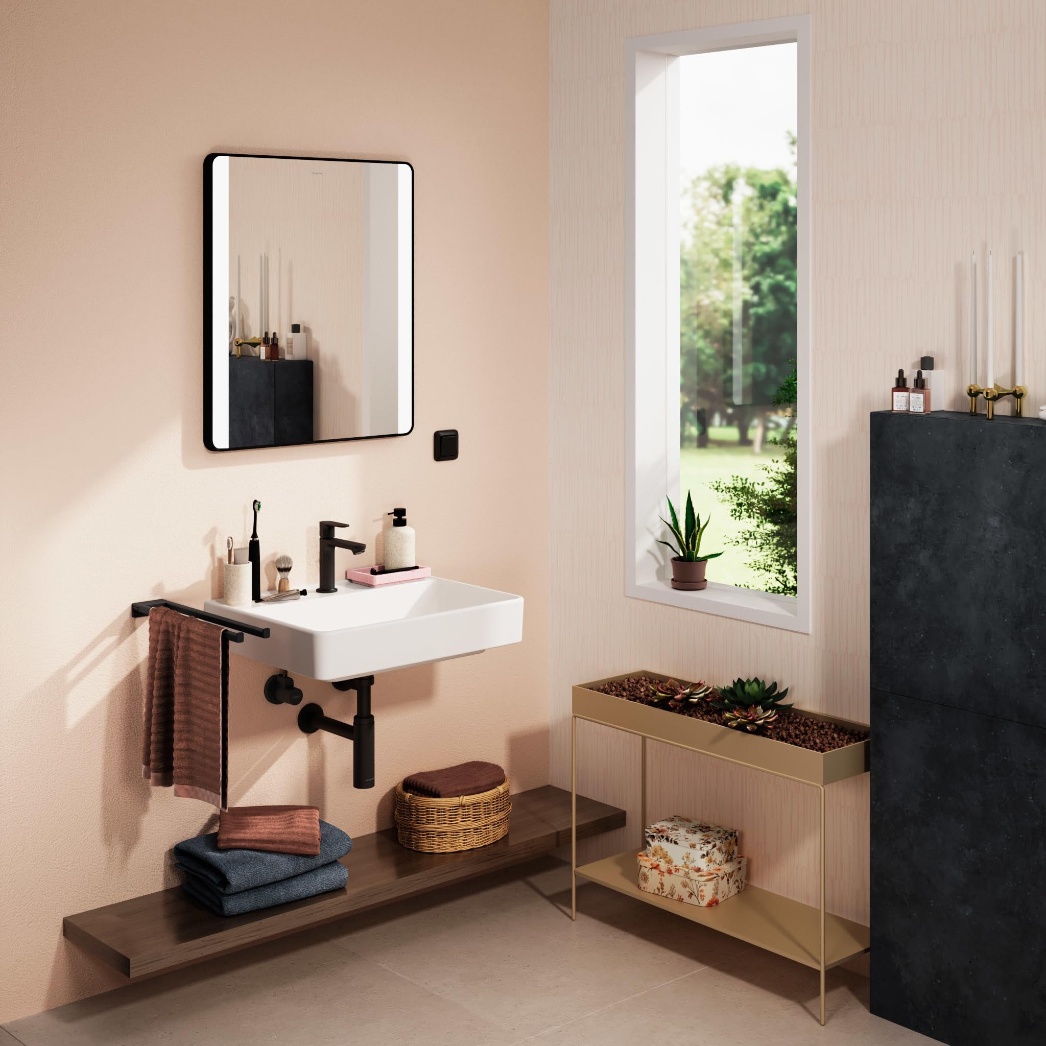 Hansgrohe Xanuia Q Waschtisch, mit Hahnloch, ohne Überlauf, 600x480mm, weiß, 60241450
