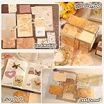 226 Feuilles Livre de papier texturé avec rubans de photo, Vintage Scrapbooking Supplies Papier d'artisanat pour la pourriel Journal Fournitures Planner Collage mixte Matériaux Embellissements