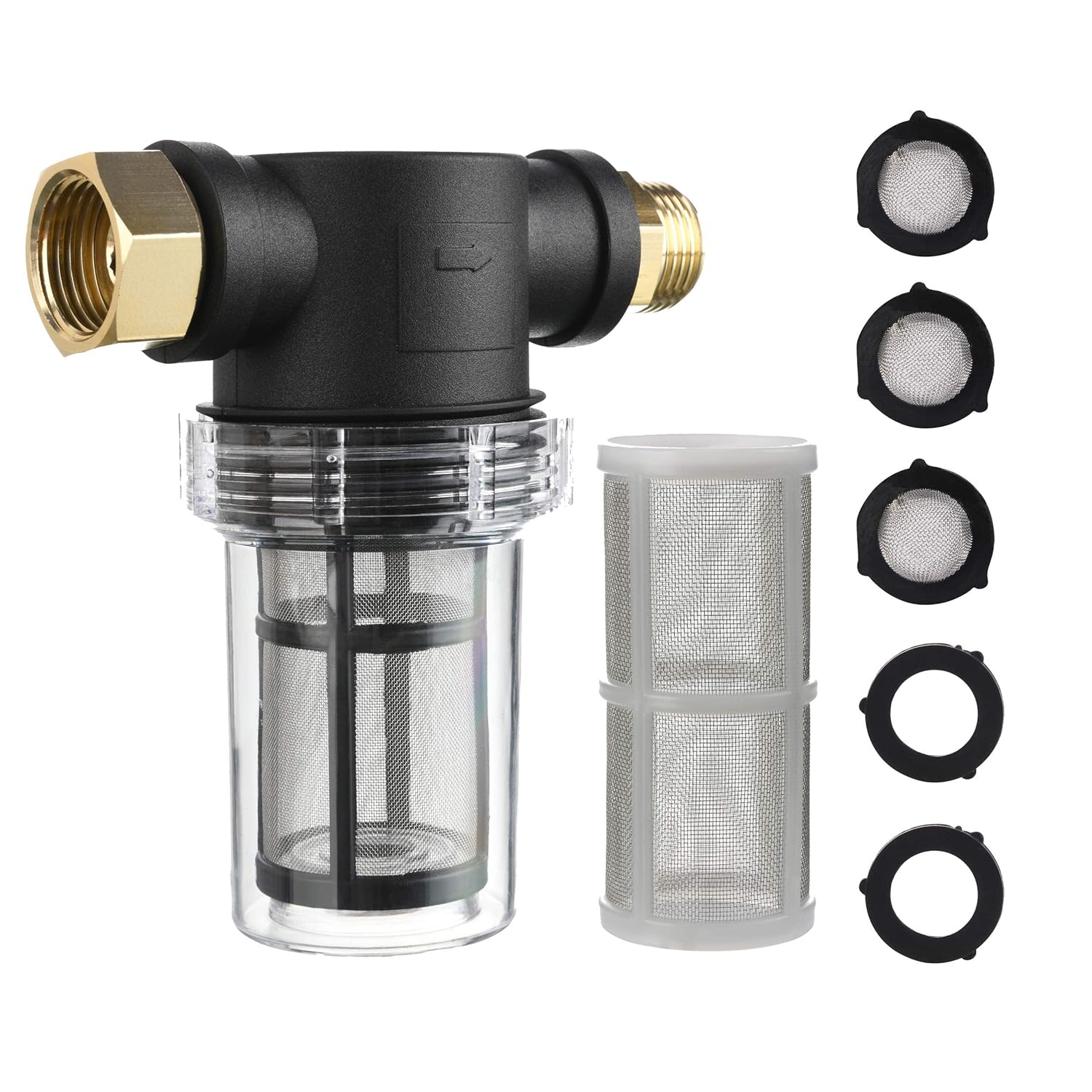 M MINGLE Garden Hose Filter for Pressure Washer Inlet Water, Power Pressure Washer O-Rings
