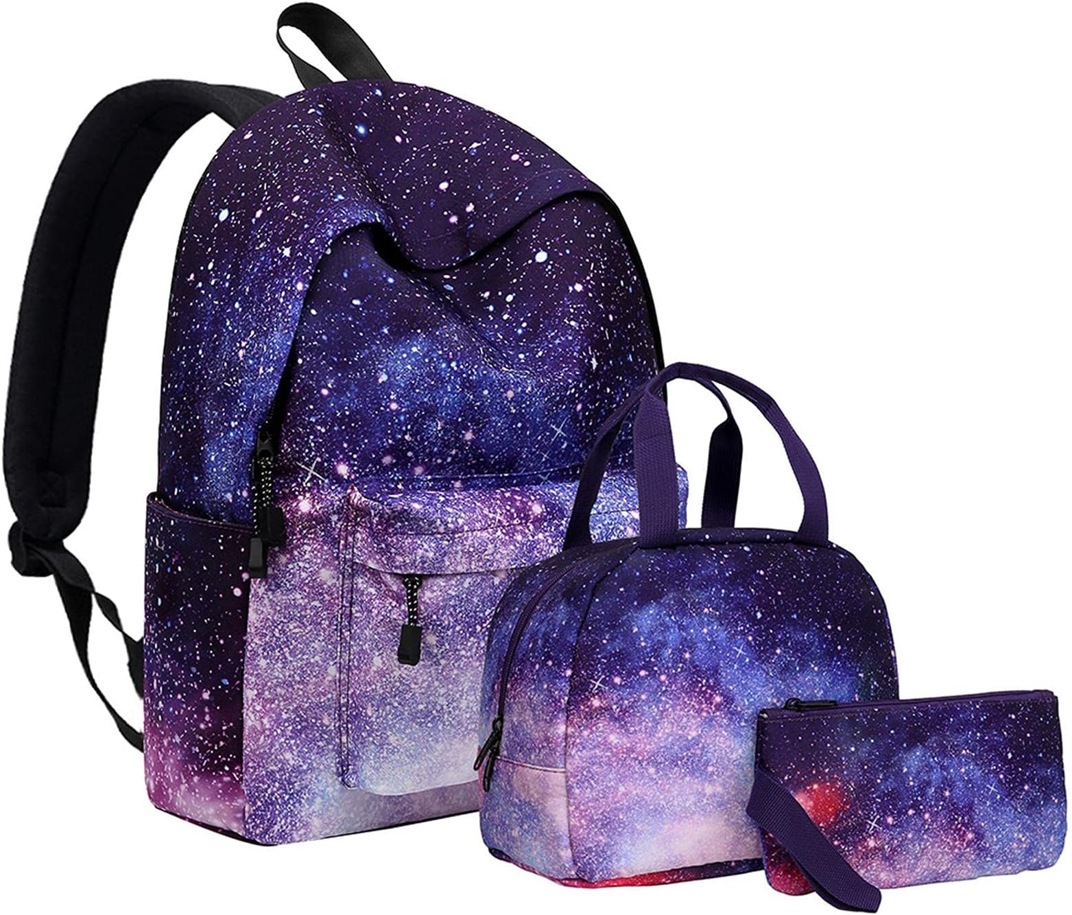 YUNYI 3 Pcs School Bags Backpack Set for Kids, Large Capacity Student Bookbag, Includes Backpack, Lunch Bag, and Pencil Case, School Supplies for Boys Girls Teens