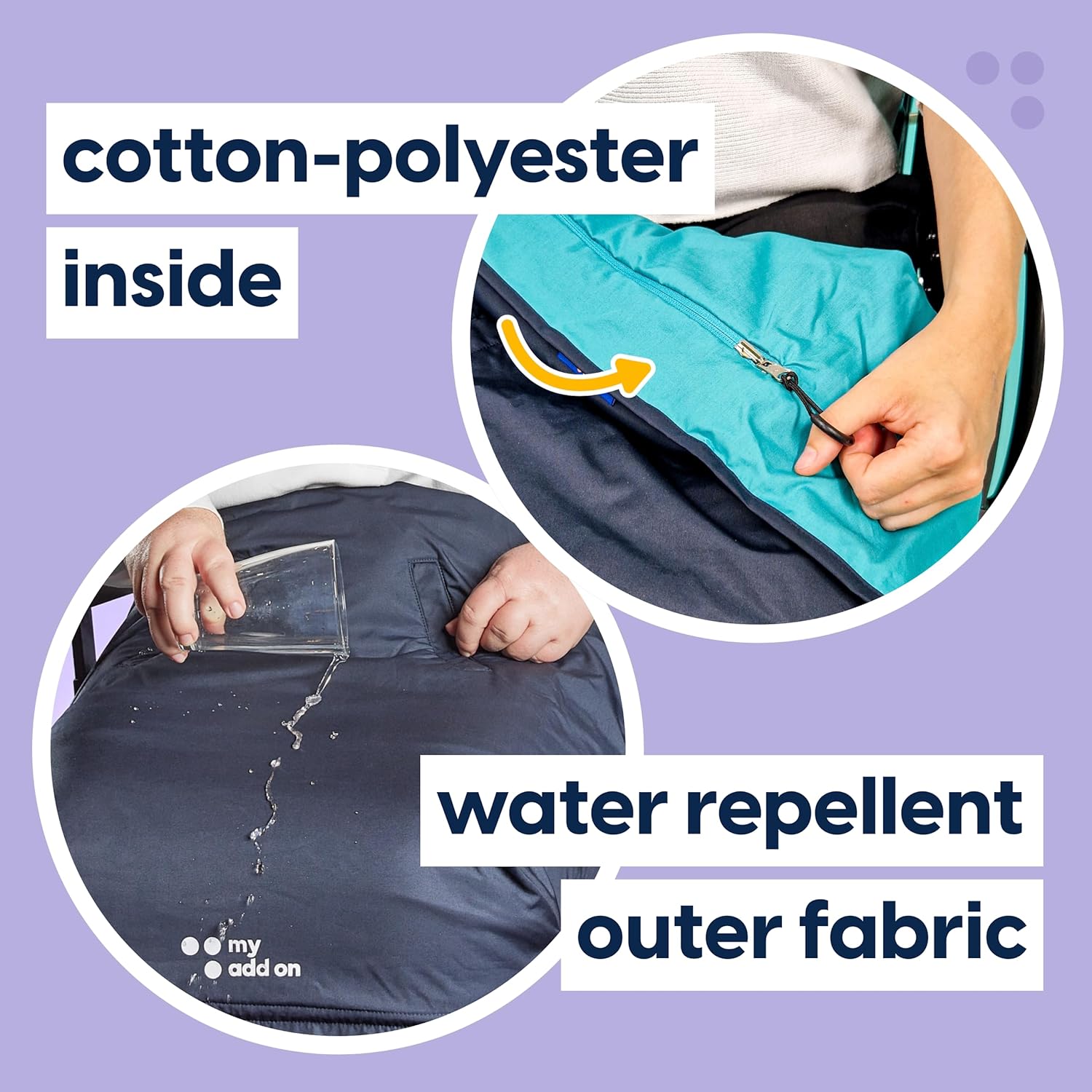 MyBlanket Summer, Lightweight & Compact Wheelchair Cozy with Light Cotton Lining, Wind & Waterproof, Remain Seated, Leg Protection Rain Cover, for Manual & Electric Wheelchair Users, Powerchair