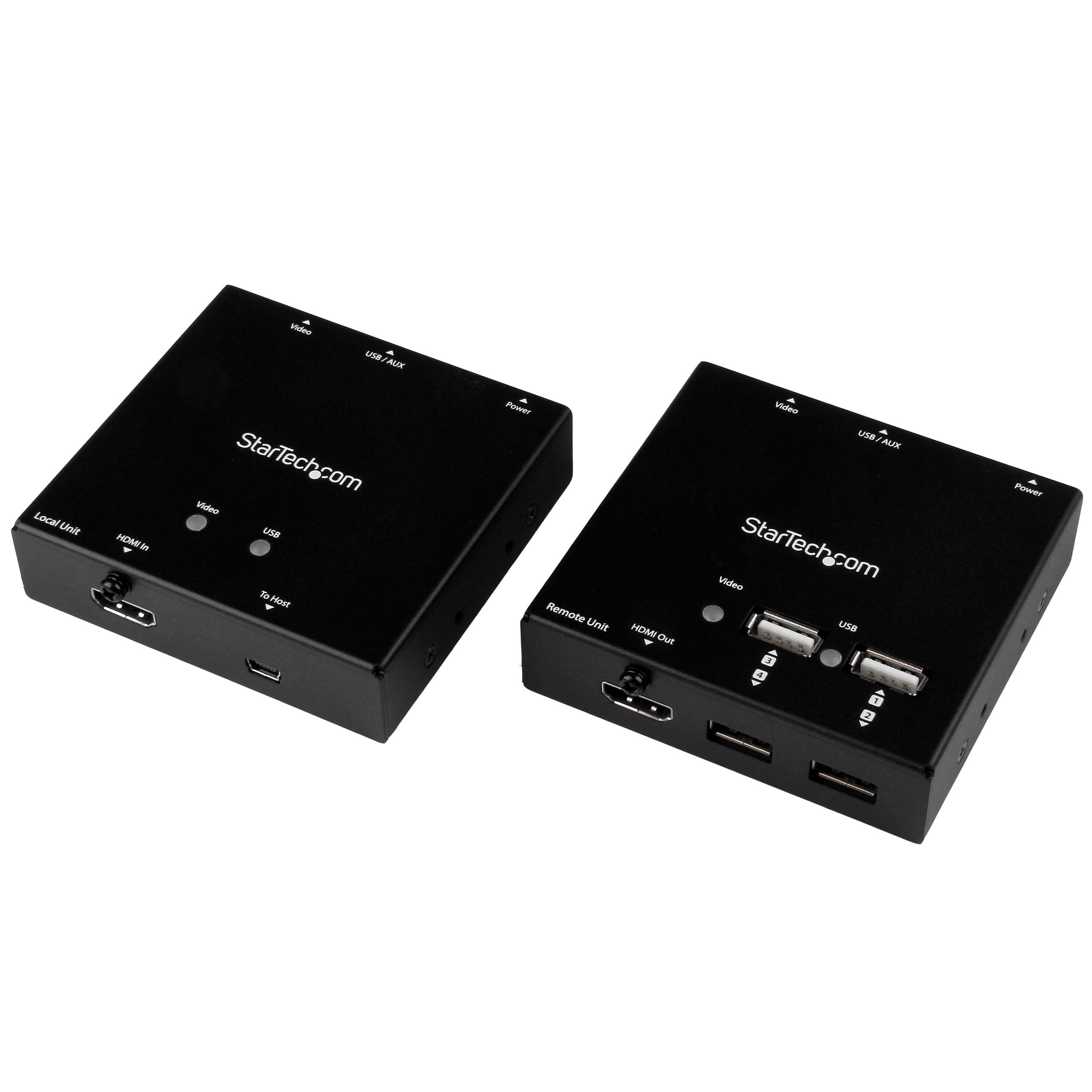StarTech Extender HDMI Via CAT5/CAT6, Hub USB a 4 Porte, 50m, 1080p | Compatibile con Tastiera e Mouse, Segnale Audio e Video, Punto-Punto