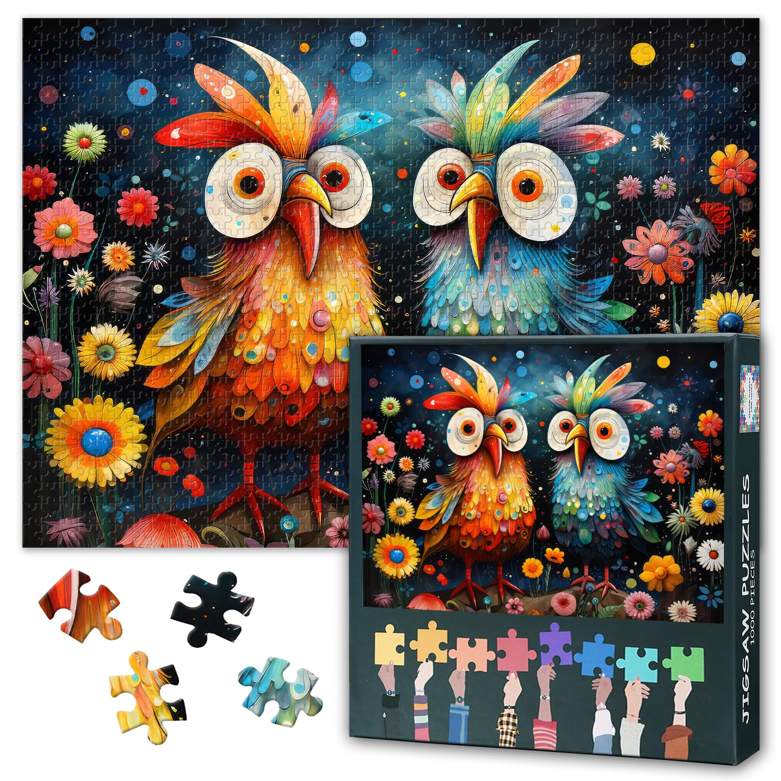 Jigsaw Puzzle, Funny Animals Art, Puzzles for Adults 1000 Piece (Birds Series)