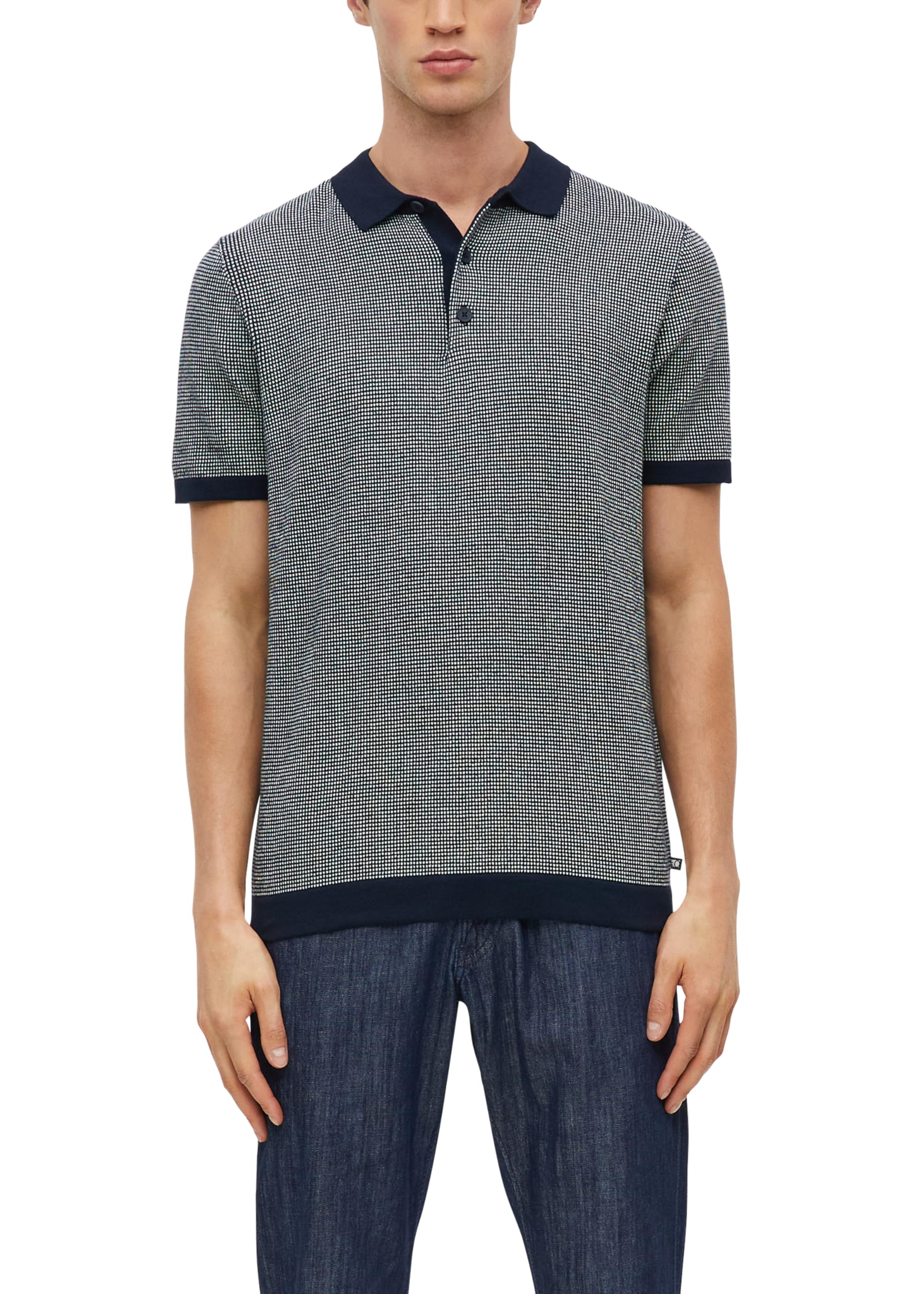 s.Oliver Men's 2179440 Pullover with Polo Collar (Pack of 1), Blue, XXL