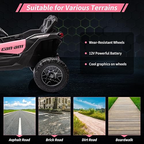 Miniatura 5 de Vehículo eléctrico UTV para montar con licencia Can-Am, auto eléctrico todoterreno para niños con control remoto, asiento grande, neumáticos EVA,
