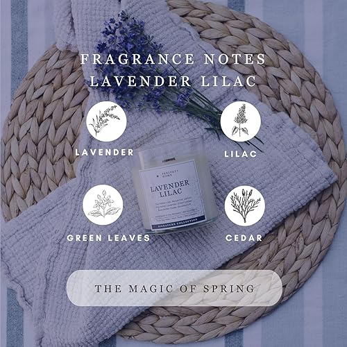 Miniatura 8 de PERIPETI Home - Vela perfumada de lavanda y lila, mecha clásica, cera de soja natural de 8.5 onzas para aromaterapia relajante, fragancia relajante