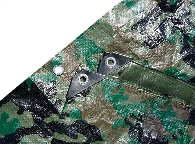Camouflage Heavy Duty Tarpaulin  3m x 3m / 10ft x 10ft  Tarp Sheet for Car, Garden, Fishing, Bird watching, Army cover  Protective Waterproof Cover for UV Rays, Dust, Rain, Snow. Set by MYPURECORE