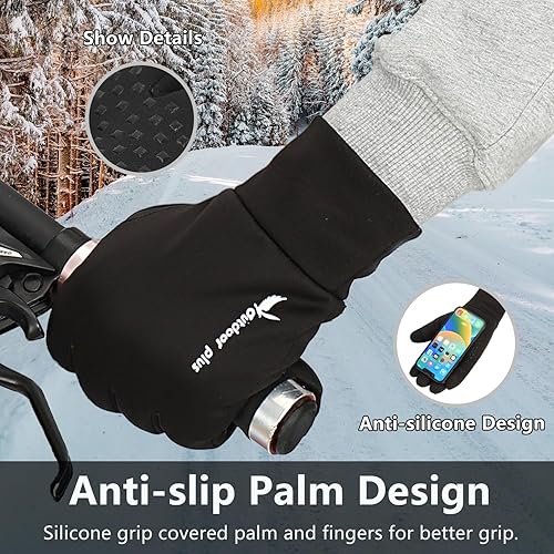 Miniatura 2 de outdoor plus Guantes de correr para hombres y mujeres, guantes térmicos para pantalla táctil, guantes de conducción para senderismo, ciclismo,