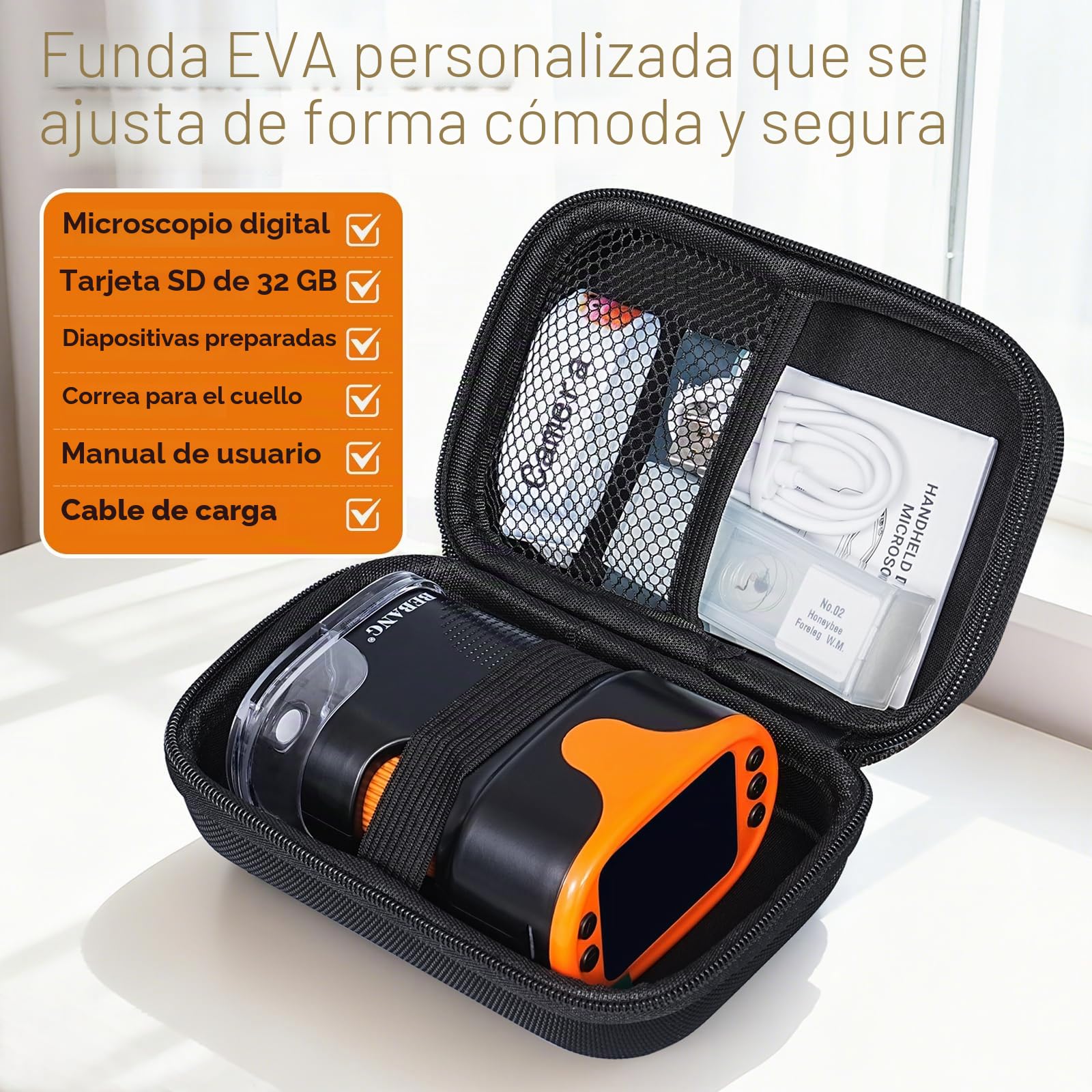 Microscopio para niños con lupa móvil para niños y niñas de 4 a 12 años