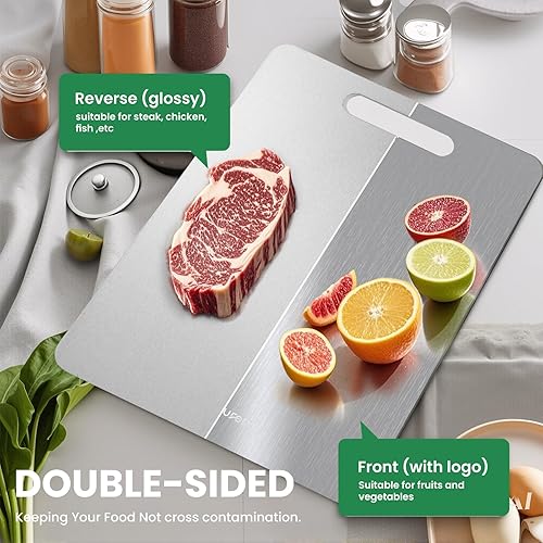 Miniatura 3 de 2 Pack Titanium Cutting Board,-100% Pure Titanium Cutting Boards For Kitche,Easy to clean, Double-sided food-grade Titanium Cutting Board For