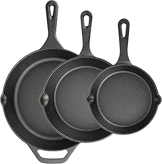 Cast Iron Skillet 3-Piece Set, 6