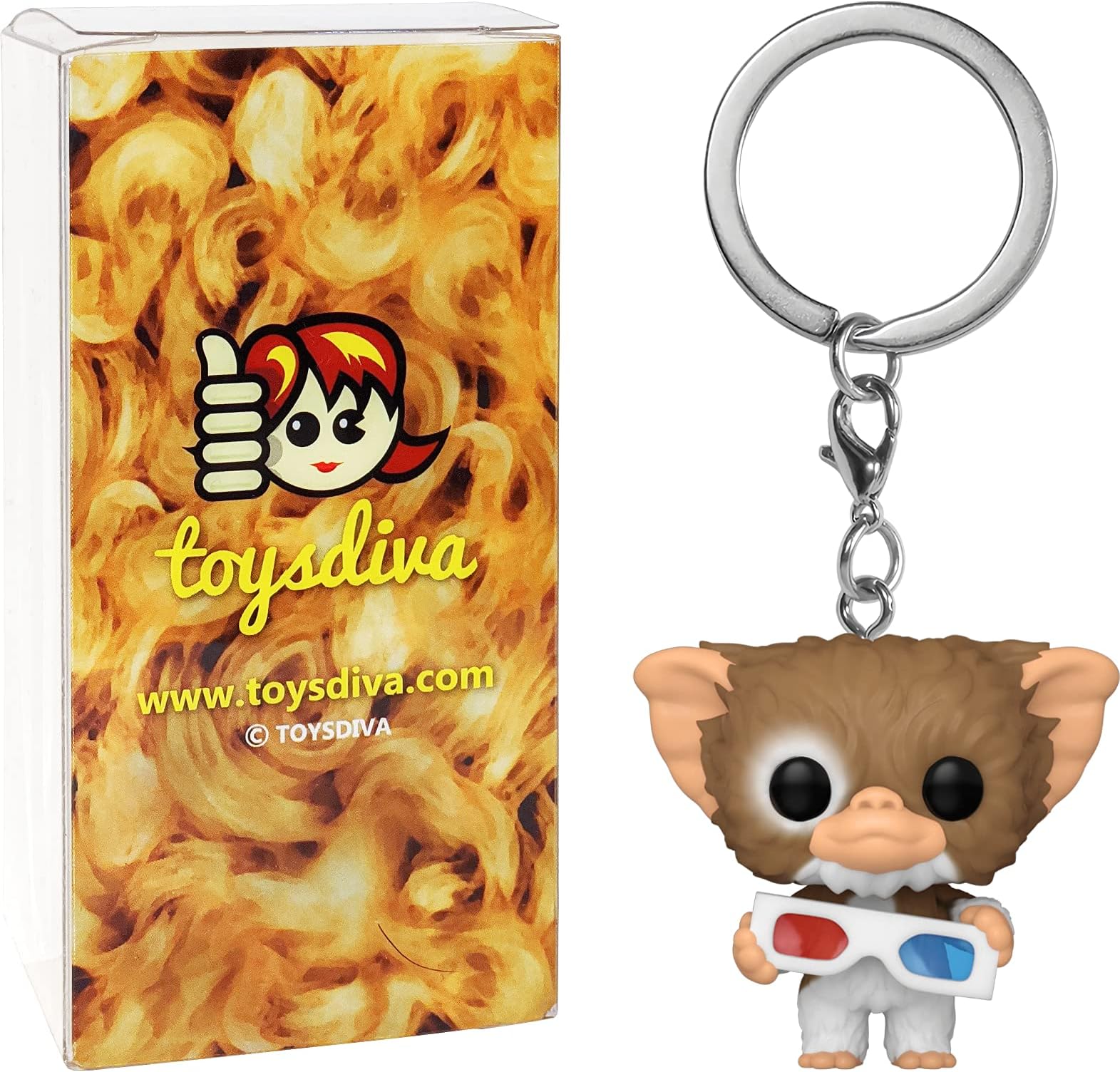 Gizmo: Fun ko Pocket P o p ! Mini-Figural K e y c h a i n Bundle with 1 Compatible 'ToysDiva' Graphic Protector (49883 - B)