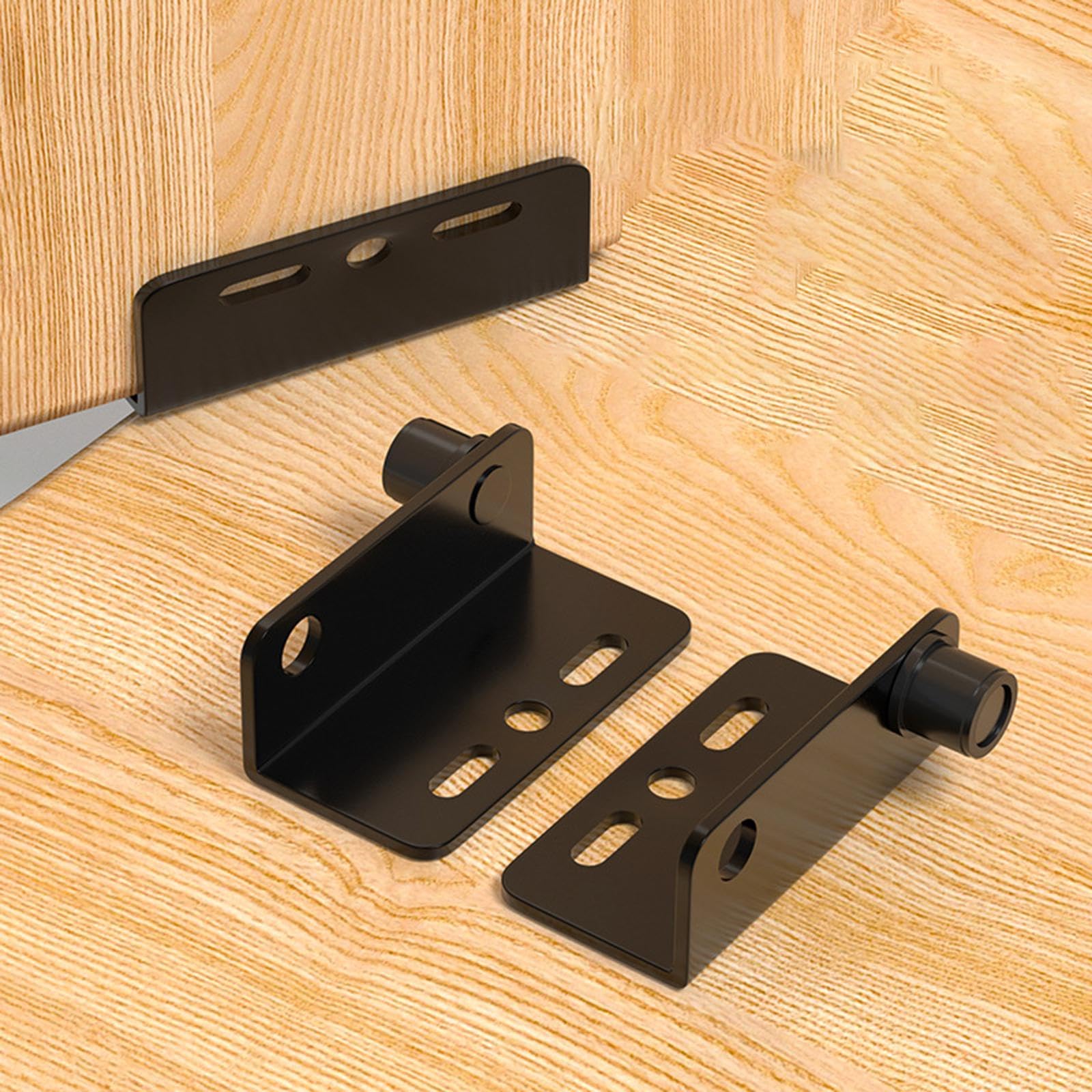 2Pcs L Brackets Sturdy Metal Corner Brackets for Bookshelf Furniture Cabinet Black-image-27