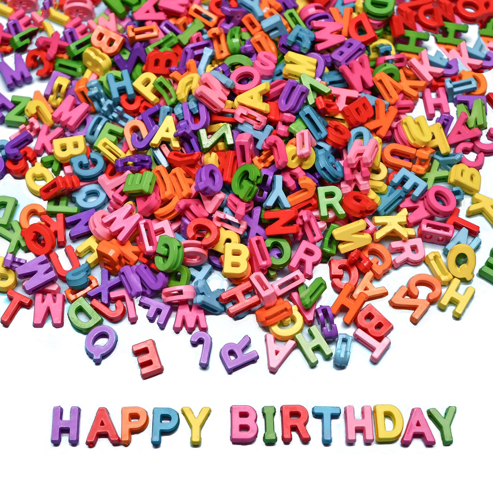 300 Pieces 9x12mm Big Large Alphabet Letter Beads A-Z Mixed Plastic Shape Loose Beads for Jewelry Making Bracelets Necklaces Key Chains (Classic Solid Colors)-image-9