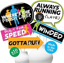 Big Dot of Happiness Set The Pace Funny Running Party Photo Booth Props Kit - 10-Piece Track Cross Country Marathon Party Decorations Athletic Event Photography Accessories, Sports Themed Celebration