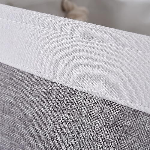 Vista 64 de Caja de almacenamiento para estantes, paquete de 6 canastas pequeñas de tela para organizar, cubos de almacenamiento plegables con asas para Blanco