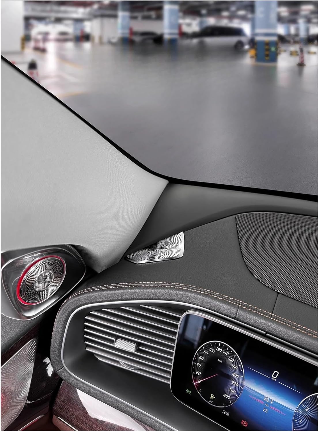 Compatible W167 GLE X167 GLS C292 Interior Instrument Panel Air Conditioner Outlet/Cover Speaker(Silver 2PCS)