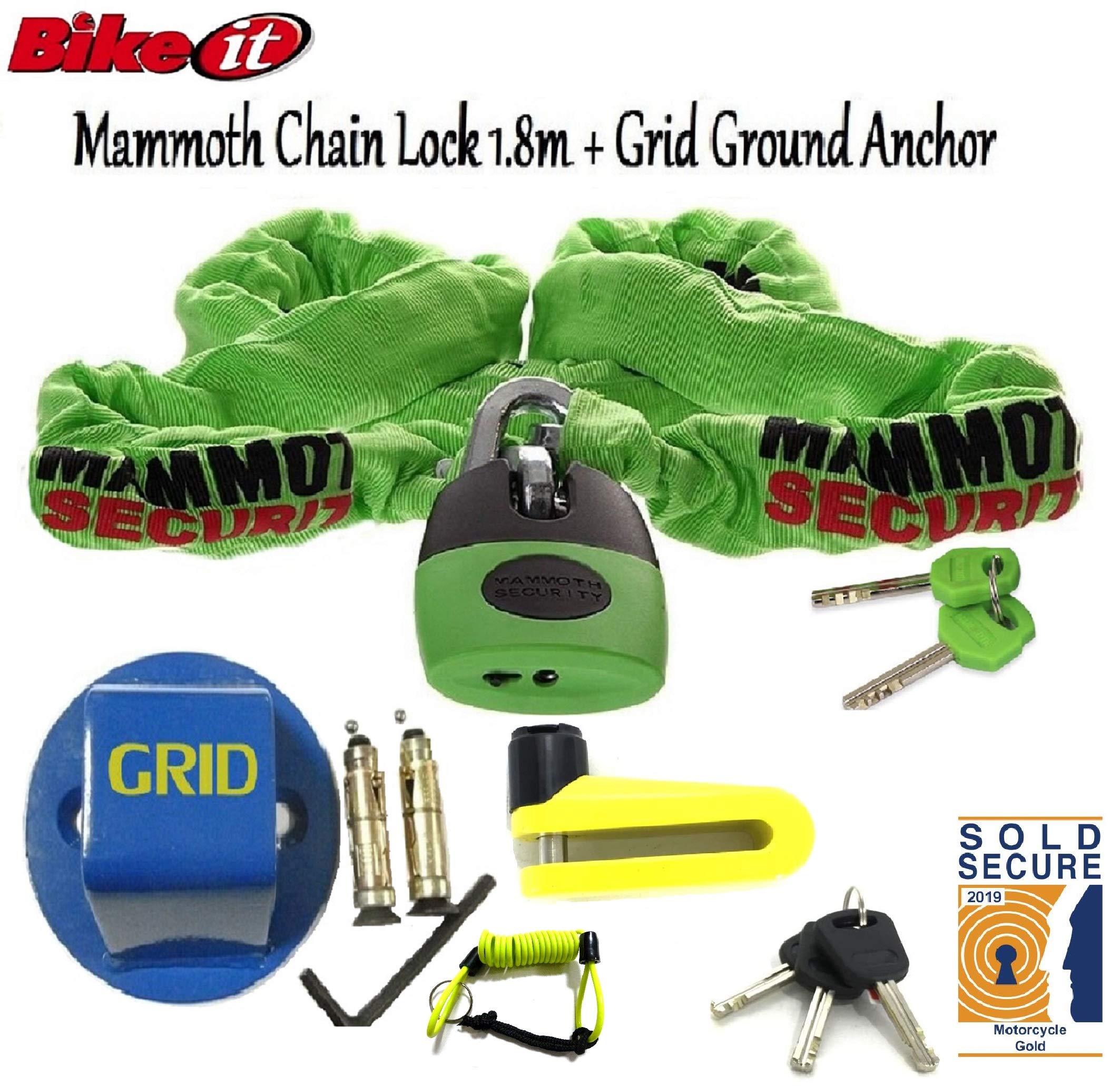 sold secure motorcycle gold