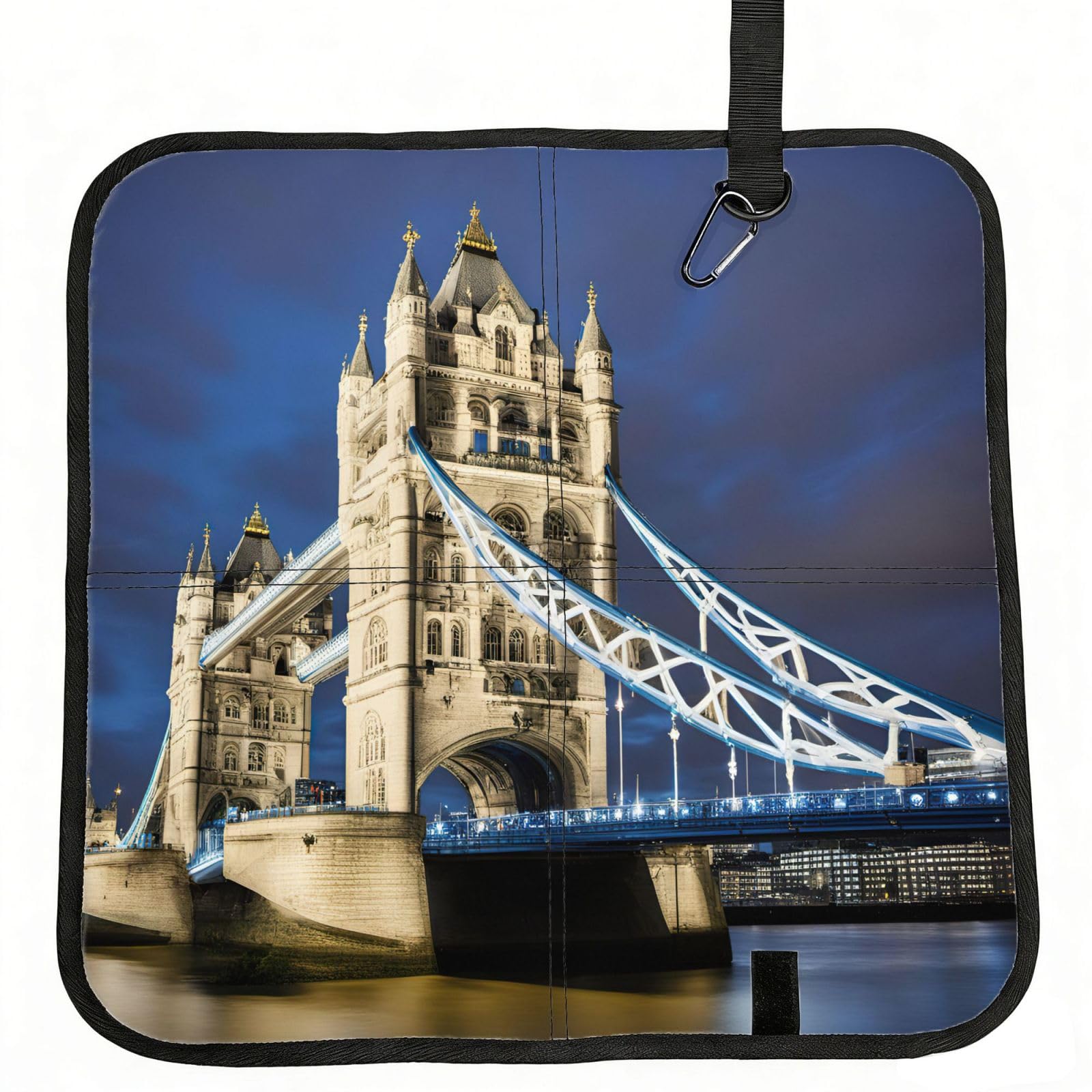 AYYQWE Tower Bridge In London Print Foldable Seat Cushion Portable Chair Pad Office Commuting Picnic Camping Outdoor