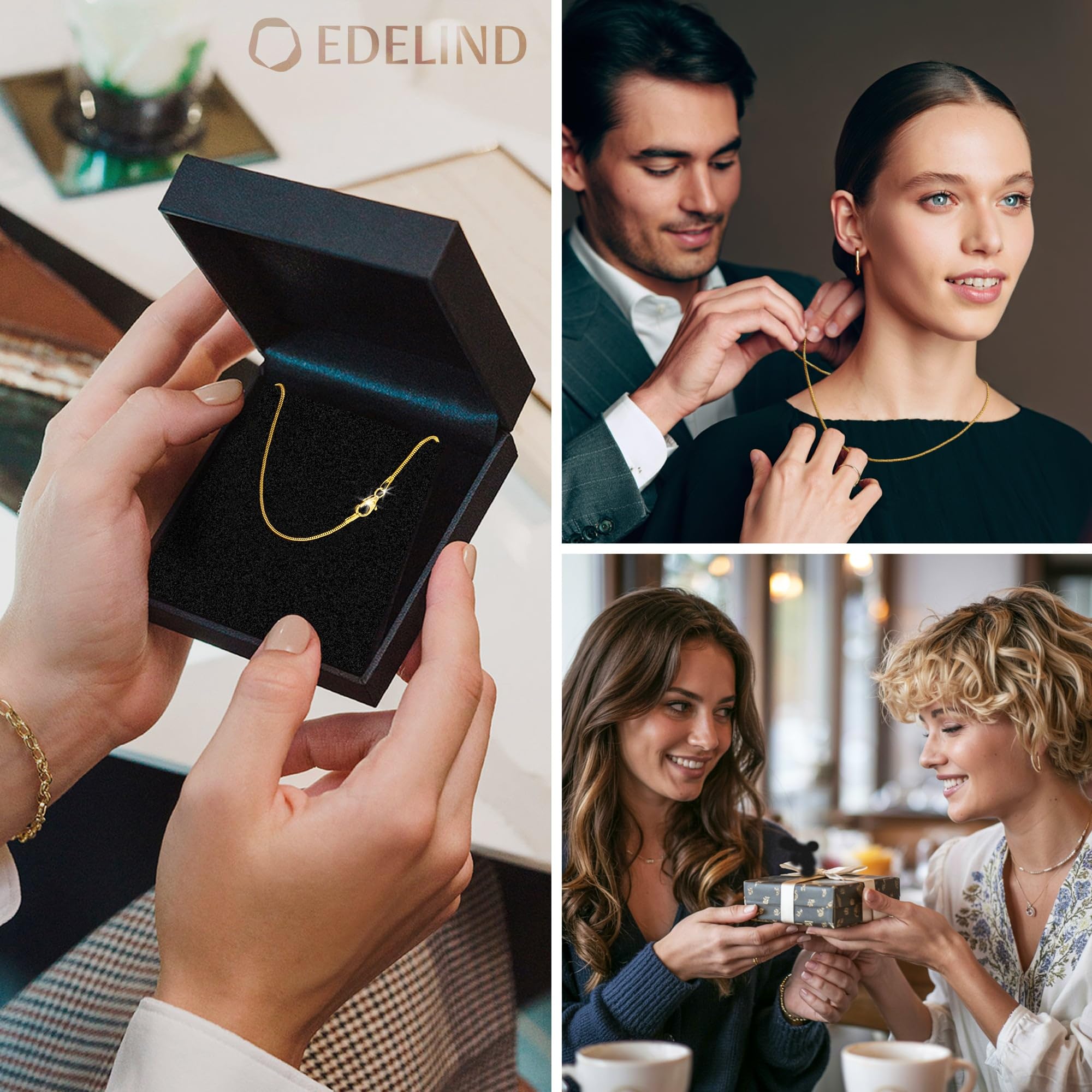 8 Karat 333 Gold Schlangenkette Damen Echtgold 0.9-2.4 mm - Länge wählbar