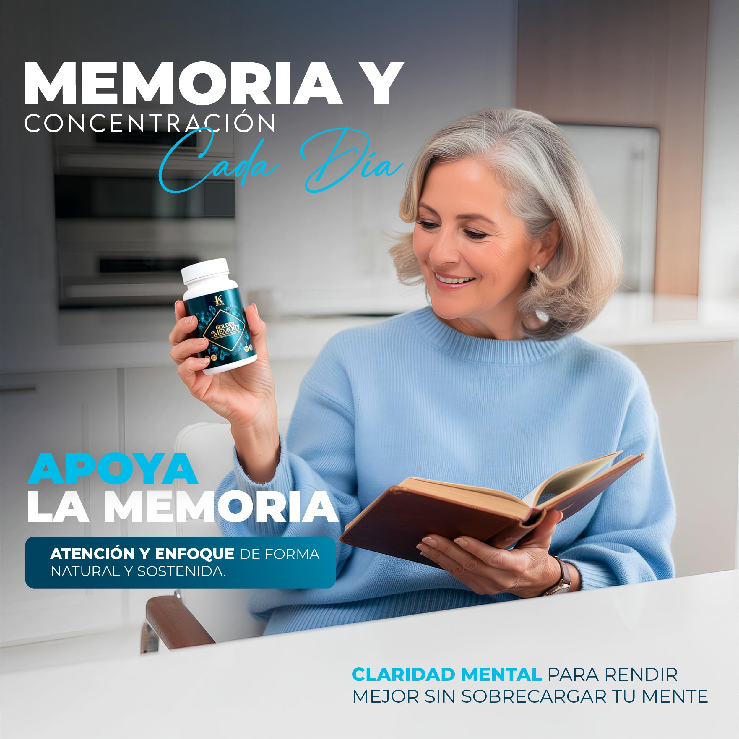 Cápsulas para la Memoria y Concentración – Suplemento Natural con Azafrán, Ginkgo Biloba y Zinc – 60 Cápsulas – Apoya Función Cognitiva y Bienestar Mental Diario