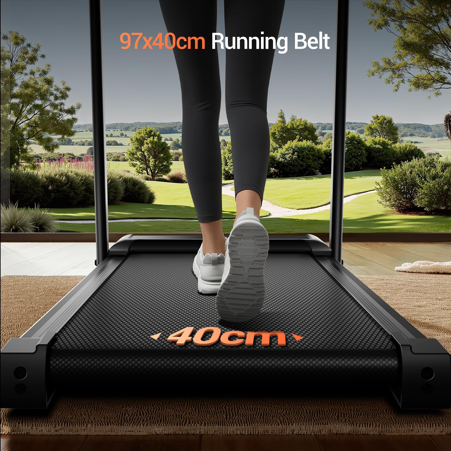 UMAY Składana Bieżnia do domu z nachyleniem 15%,10-12KM/H | Treadmill Walking pad i Cichy Silnik 3.0 HP,wyświetlaczem LED,Bieżnia Kompaktowa i Biura Pojemność 136kg