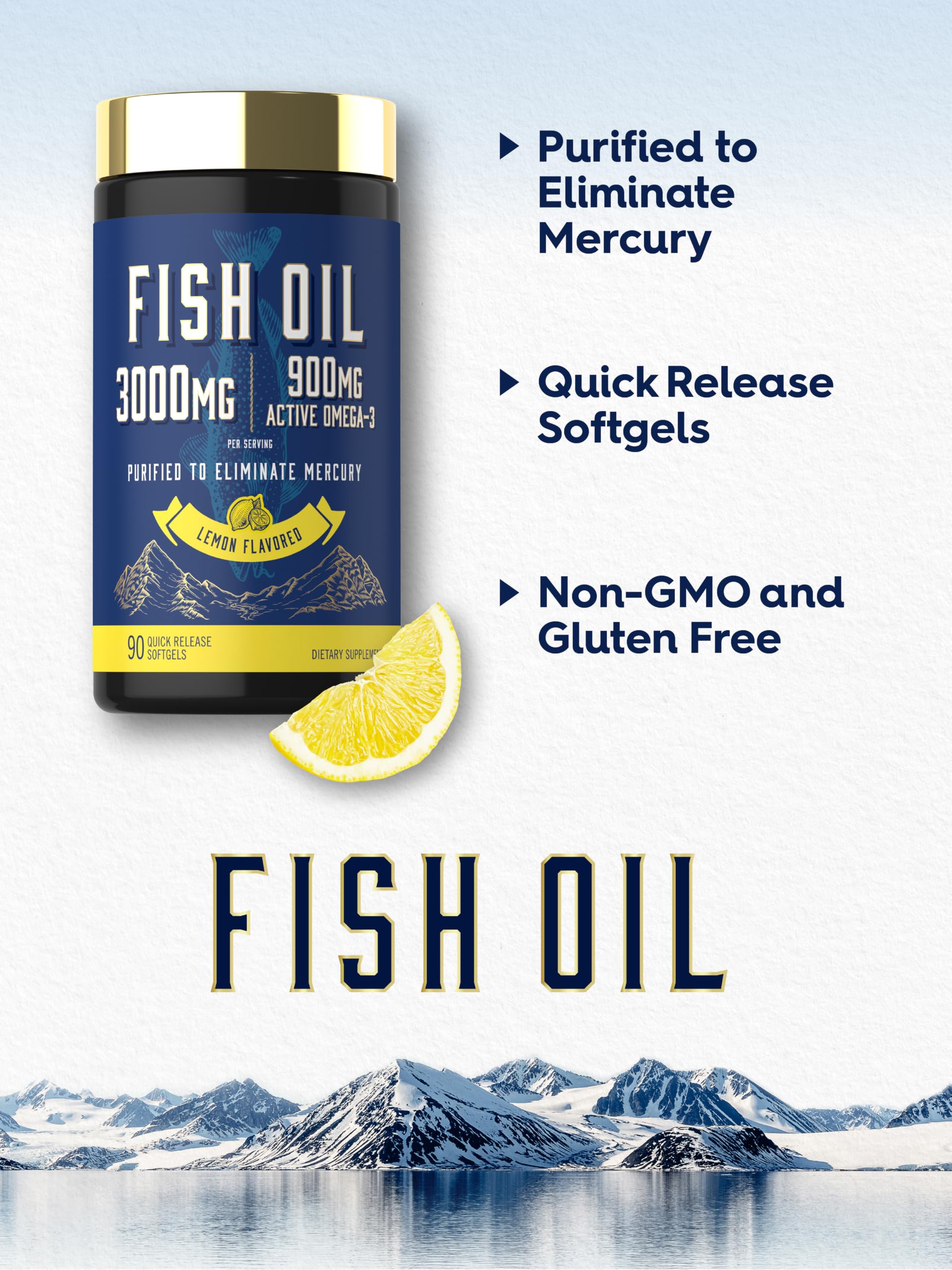 Carlyle Fish Oil 3000mg | 900mg Omega 3 | 90 Softgels | Lemon Flavor — Amazon image 4